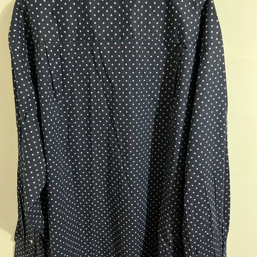 Van Heusen Polka Dot Dress Shirt Classic Cotton - Picture 3 of 10